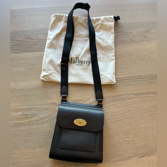 Mulberry Black Small Antony Classic Grain Leather NWT - Picture 6 of 16